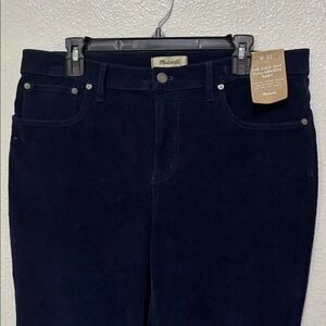 Madewell Women Corduroy Pants Straight Leg Dark Blue Kick out Sz 31 New Midrise